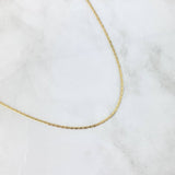 Cadena Plana 1.55gr / 45cm / 1.2mm Lisa Oro Amarillo +3