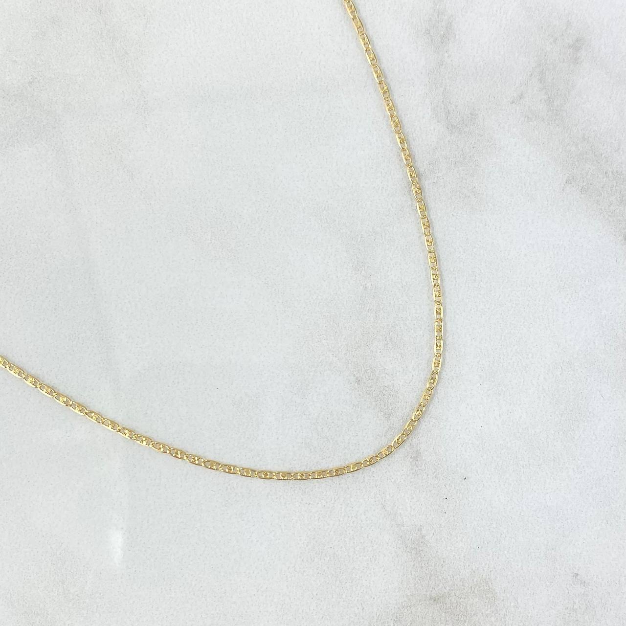 Cadena Plana 1.6gr / 45cm / 1.2mm Diamantada Oro Amarillo +3