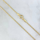 Cadena Plana 1.6gr / 45cm / 1.2mm Diamantada Oro Amarillo +3