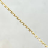 Cadena Plana 1.6gr / 45cm / 1.2mm Diamantada Oro Amarillo +3