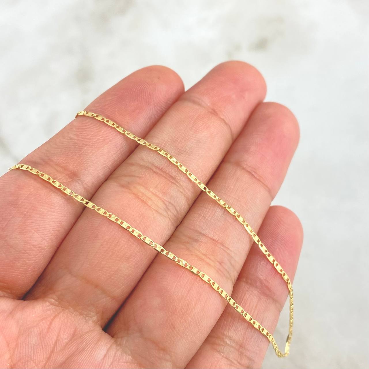 Cadena Plana 1.6gr / 45cm / 1.2mm Diamantada Oro Amarillo +3