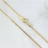 Cadena Plana 1.65gr / 50cm / 1.2mm Lisa Oro Amarillo +3