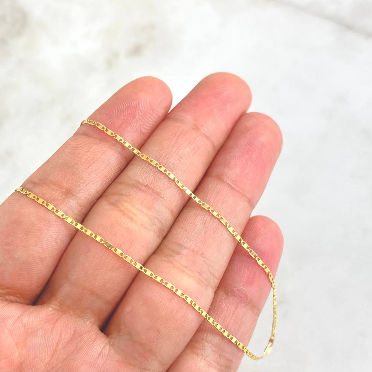 Cadena Plana 1.65gr / 50cm / 1.2mm Lisa Oro Amarillo +3