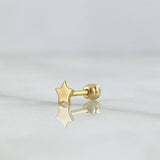 Piercing Estrella 0.3gr / 1cm / Rosca Bola Oro Amarillo Nac.Esp. 18K (Joya)
