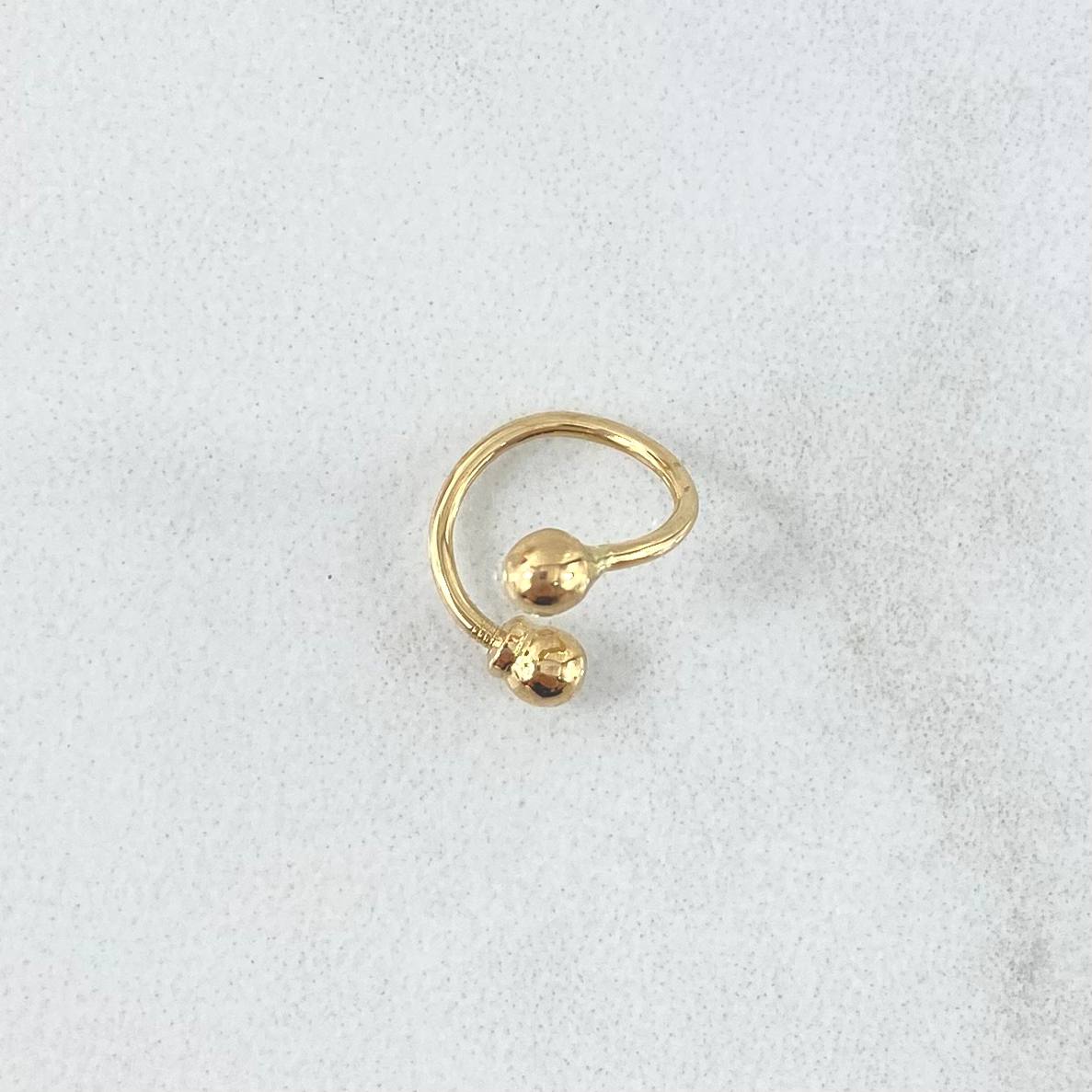 Piercing Espiral Bola 0.45gr / 1cm / 3mm Lisa Oro Amarillo 18K (Joya)