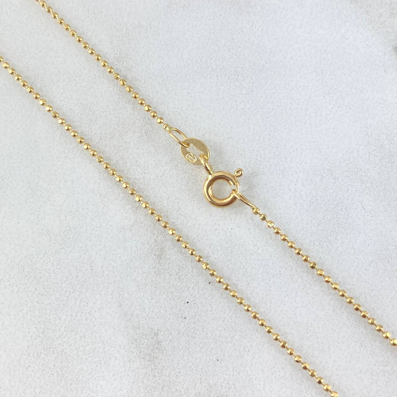 Cadena Militar 2.05gr / 45cm / 1mm Diamantada Oro Amarillo +3 18K
