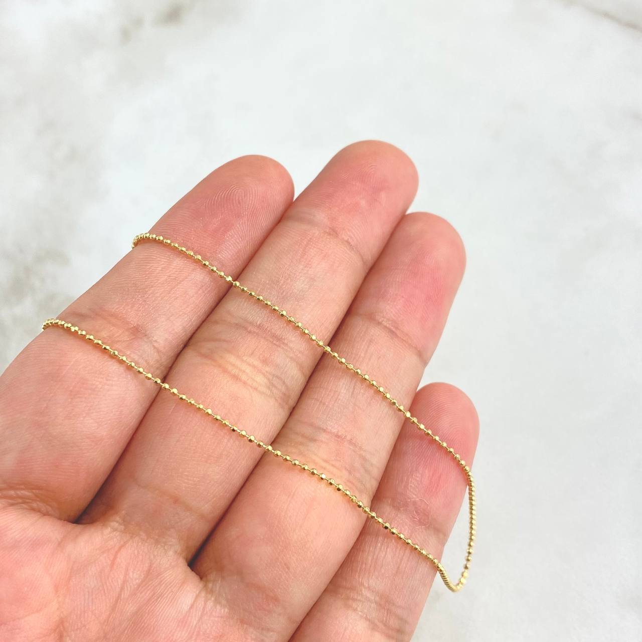 Cadena Militar 2.05gr / 45cm / 1mm Diamantada Oro Amarillo +3 18K