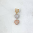 Dije Trio Corazones 2gr / 2.8cm / Circones Blancos Tres Oros