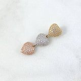 Dije Trio Corazones 2gr / 2.8cm / Circones Blancos Tres Oros