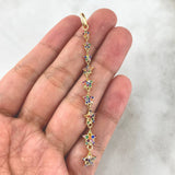 Dije Estela de Estrellas 2.55gr / 7.8cm / Circones Multicolores Oro Amarillo