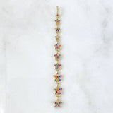 Dije Estela de Estrellas 2.55gr / 7.8cm / Circones Multicolores Oro Amarillo