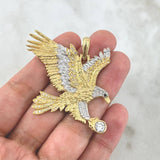 Dije Águila 14.25 gr / 5cm / Texturizada Circones Blancos Dos Oros Amarillo Blanco