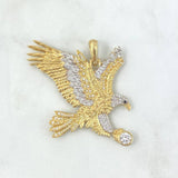 Dije Águila 14.25 gr / 5cm / Texturizada Circones Blancos Dos Oros Amarillo Blanco