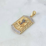 Dije Placa Cobra Resplandor 7.3gr / 4cm / Circones Blancos Dos Oros Amarillo Blanco