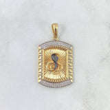 Dije Placa Cobra Resplandor 7.3gr / 4cm / Circones Blancos Dos Oros Amarillo Blanco