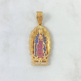 Dije Virgen de Guadalupe 10.35gr / 4.6cm / Circones Blancos Azules Fucsias Oro Amarillo