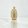 Dije Virgen de Guadalupe 4.95gr / 3.7cm / Circones Blancos Verdes Y Fucsias Oro Amarillo ©