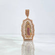 Dije Virgen de Guadalupe 4.55gr / 3.7cm / Circones Blancos Verdes Y Fucsias Oro Rosa ©