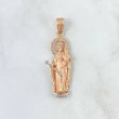 Dije Virgen María Auxiliadora 6.05gr / 4.6cm / Circones Blancos Dos Oros Blanco Rosa