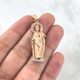 Dije Virgen María Auxiliadora 6.05gr / 4.6cm / Circones Blancos Dos Oros Blanco Rosa