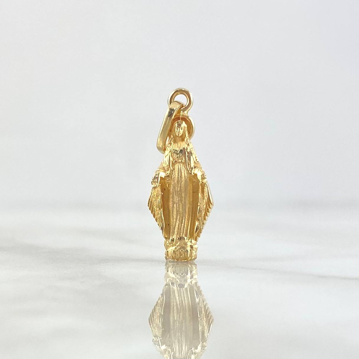 Dije Virgen Milagrosa 2gr / 2.8cm / Silueta Mate Oro Amarillo