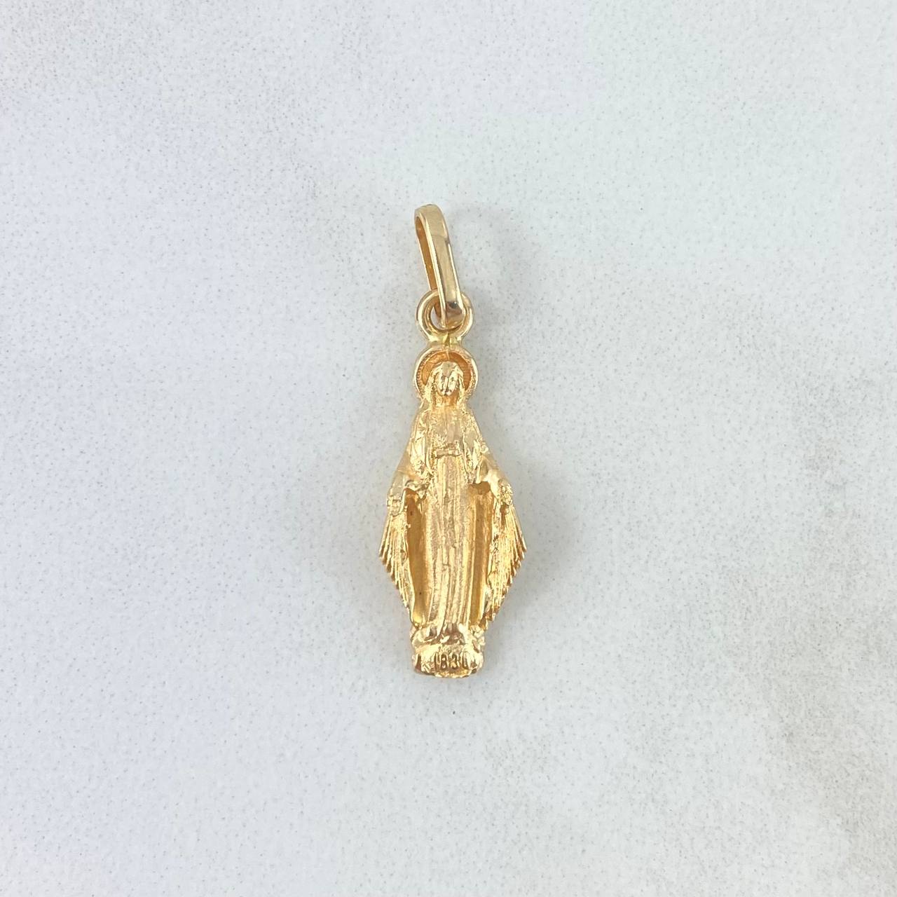 Dije Virgen Milagrosa 2gr / 2.8cm / Silueta Mate Oro Amarillo