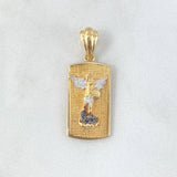 Dije Placa San Miguel Arcángel 4.85gr / 3.4cm / Dos Oros Amarillo Blanco ©