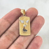 Dije Placa San Miguel Arcángel 4.85gr / 3.4cm / Dos Oros Amarillo Blanco ©
