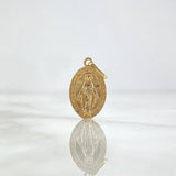 Dije Virgen Milagrosa 1.4gr / 2.3cm / Medalla Mate Oro Amarillo