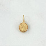 Dije Medalla Cruz 1.05gr / 1.6cm / Cordon Oro Amarillo
