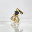Dije Pato Millonario 4.7gr / 2.4cm / Circones Blancos-Negros Oro Amarillo 18K *