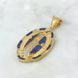 Dije Virgen Milagrosa 18.7gr / 6.3cm / Circones Blancos Y Azules Oro Amarillo ©