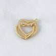 Dije Corazón Triple 3.35gr / 2.2cm / Circones Blancos Oro Amarillo ©