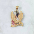 Dije Aguila Patriota Americana 30.8gr / 6.5cm / Circones Blancos Y Fucsias Dos Oros Amarillo Blanco ©