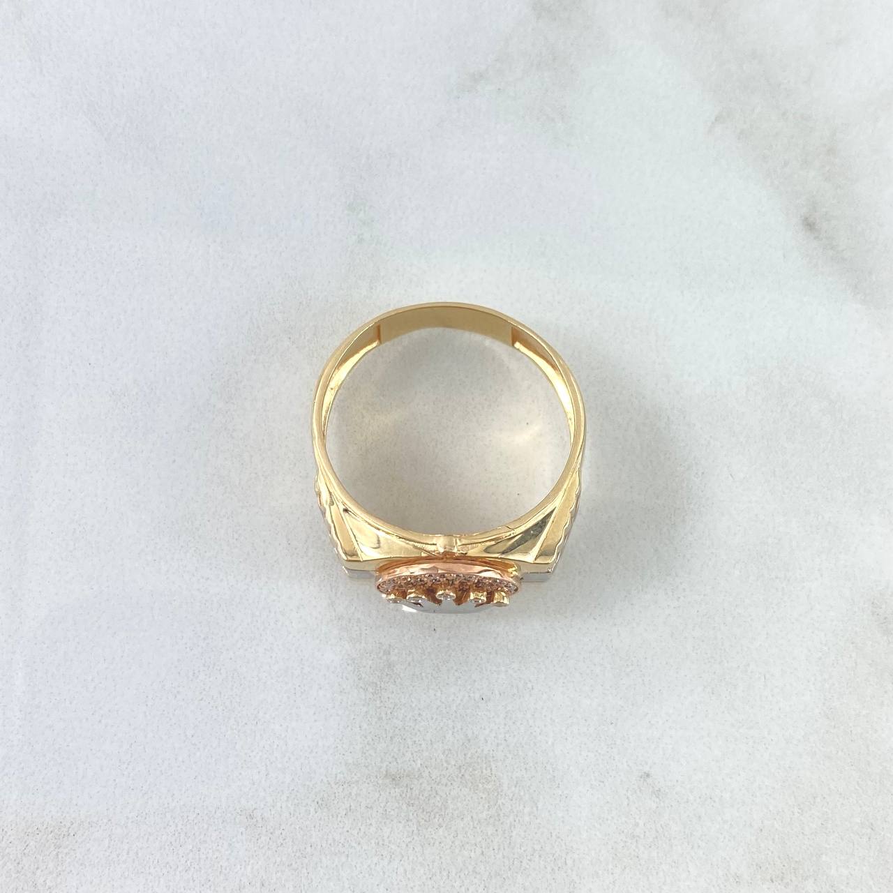 Anillo Sello Corona Rx 7.35gr / T11 / Circones Blancos Tres Oros