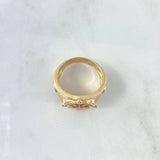 Anillo Sello Brujula 10.6gr / T8 / Circones Blancos Dos Oros Amarillo Rosa