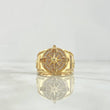 Anillo Sello Brujula 10.3gr / T8 / Circones Blancos Oro Amarillo