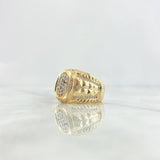 Anillo Sello Signo Peso 10.9gr / T10 1/2 / Circones Blancos Dos Oros Amarillo Blanco