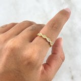 Anillo Ojos Infinitos 1.4gr / T6 3/4 / Circones Blancos Oro Amarillo ©