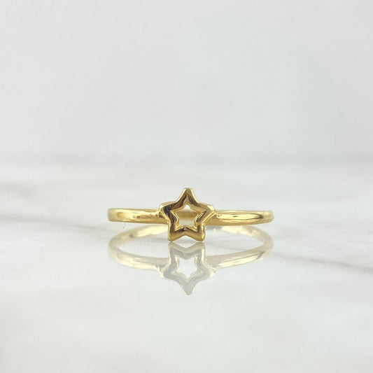 Anillo Silueta Estrella 1.35gr / T4 1/2 / Oro Amarillo