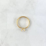 Anillo Solitario Abultado Rayado 1.5gr / T8 / Circon Blanco Oro Amarillo