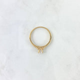 Anillo Solitario Churumbela Filigrana 1.6gr / T4 1/2 / Circones Blancos Oro Amarillo