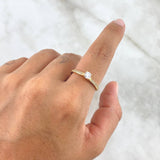 Anillo Solitario Churumbela Filigrana 1.6gr / T4 1/2 / Circones Blancos Oro Amarillo