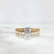 Anillo Solitario Churumbela Doble Carril 2.2gr / T6 / Circones Blancos Oro Amarillo