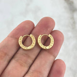 Candongas Rusticas Carril 4gr / 1.3cm / Circulares Circones Blancos Oro Amarillo