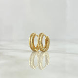 Candongas Rusticas Carril 4gr / 1.3cm / Circulares Circones Blancos Oro Amarillo