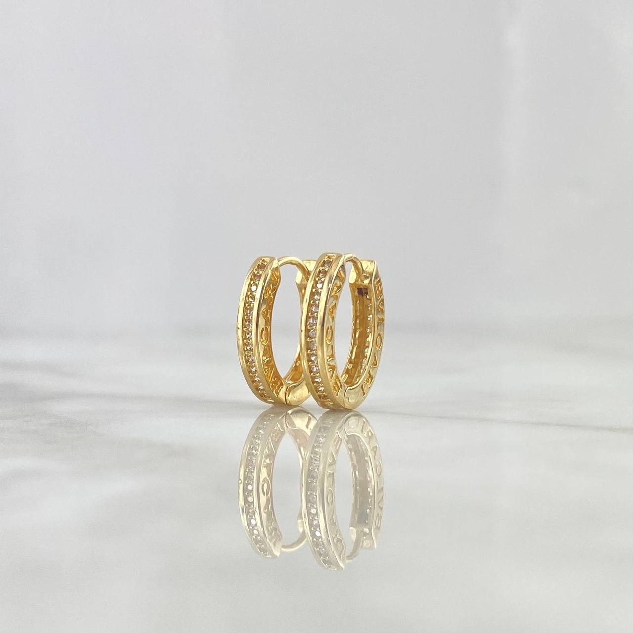 Candongas Rusticas Carril 4.35gr / 2.6cm / Ovaladas Circones Blancos Oro Amarillo