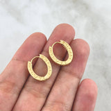 Candongas Rusticas Carril 4.35gr / 2.6cm / Ovaladas Circones Blancos Oro Amarillo