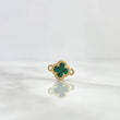 Herraje Trébol VCyA 0.8gr / 1cm / Malaquita Verde Punteada Oro Amarillo Nac.Esp.