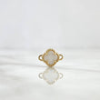 Herraje Trébol VCyA 0.85gr / 1cm / Nacar Blanco Punteado Oro Amarillo Nac.Esp.